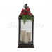 Декоративный фонарь с тремя свечами, бронзовый корпус, размер 24х24х65см, цвет теплый белый